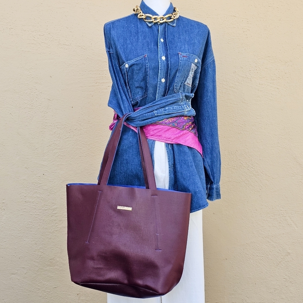 Oscar de la Renta Oversized Tote bag in Burgundy